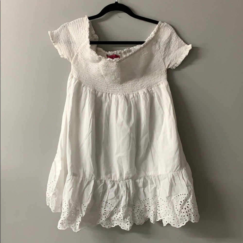 SIZE 4 WHITE KNEE HIGH SUMMER DRESS/LONG TOP